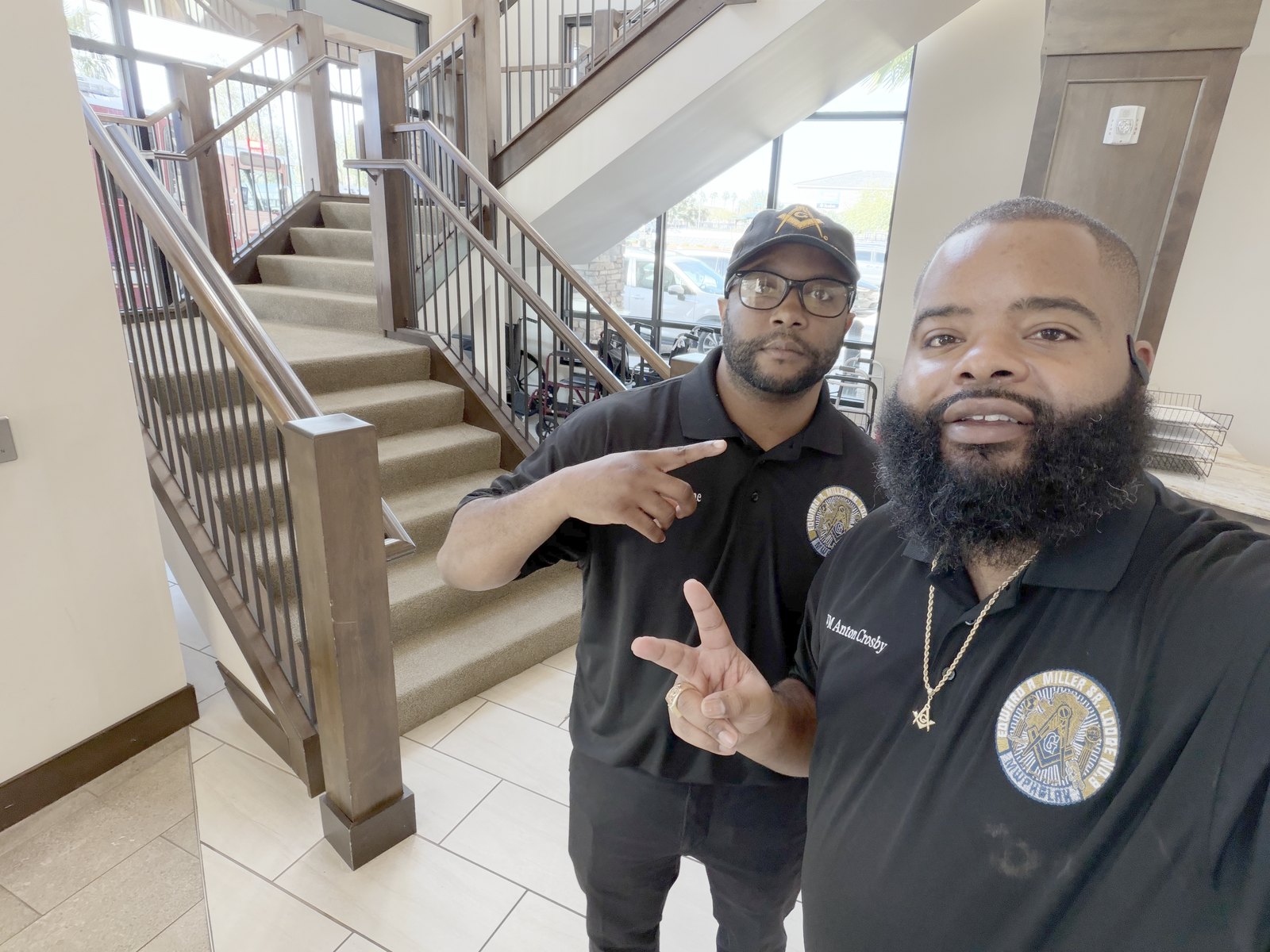 Anton Crosby Sr. and Charles LeJeune at the lodge