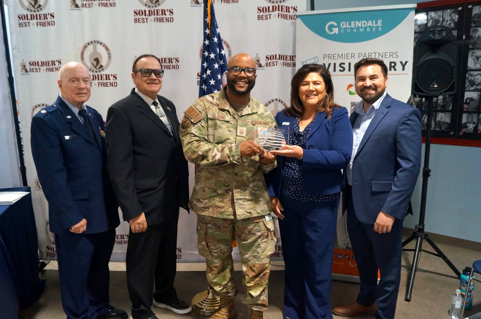 Charles LeJeune receiving a Glendale Chamber of Commerce award